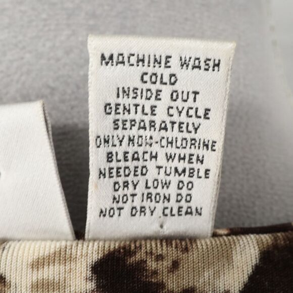 Chicos Travelers Jacket 1 Womens Medium 8 Animal Print Beige Brown Stretch Knit - Picture 13 of 15